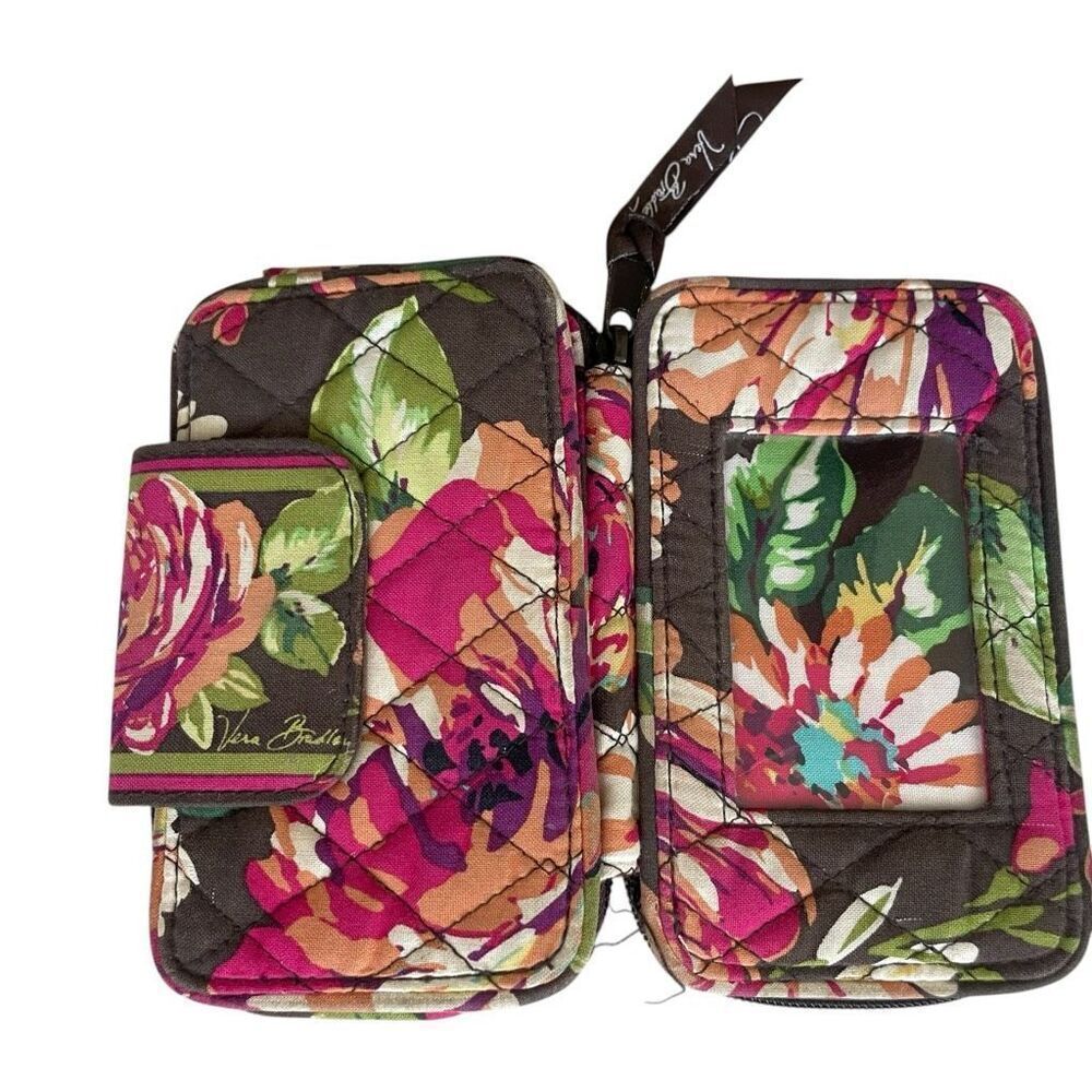 Vera Bradley English Rose Wallet ID Billfold Quilted Carry It All - Picture 2 of 3